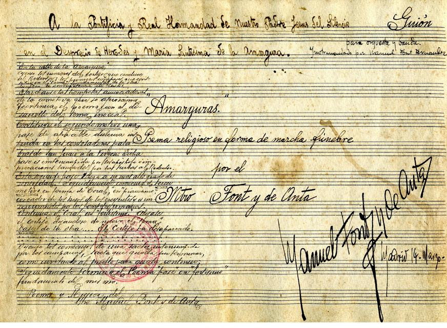 Amargura partitura unsiglo