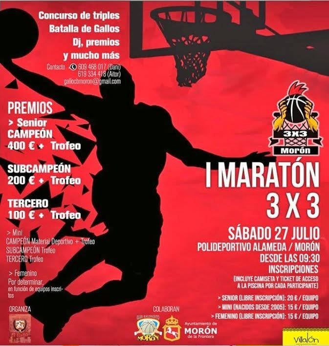 I Maratón 3x3 en Morón el 27 de julio, "¿te apuntas?"