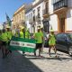 La marcha de los jubilados de Rota, recibida en Arahal con los aplausos del alumnado de un instituto