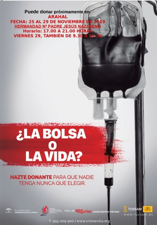 Vuelven los equipos de donación de sangre a Arahal del 25 al 29 de noviembre