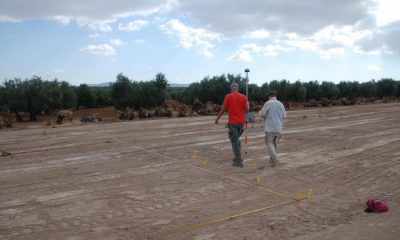 Descubren una calzada y edificación romana junto a las termas de Herrera