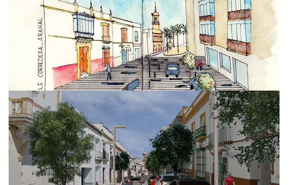 Proponen a los vecinos de Arahal ver "reformada" la calle Corredera para reflexionar durante el confinamiento