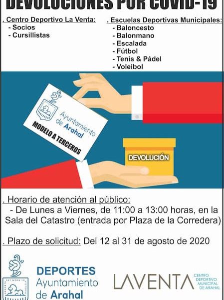 El Ayuntamiento de Arahal devuelve los recibos de marzo a los usuarios del Centro Deportivo La Venta