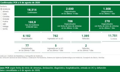 Últimos datos de casos confirmados de Covid-19 registrados en Andalucía
