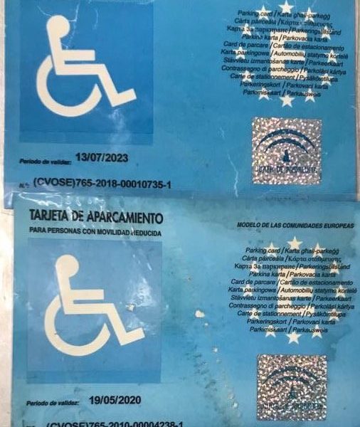 tarjetas aparcamiento