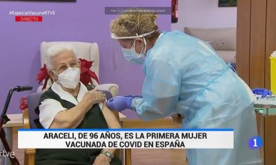 Una interna y una auxiliar de enfermería de la residencia Los Olmos de Guadalajara, primeras vacunadas frente a la COVID-19
