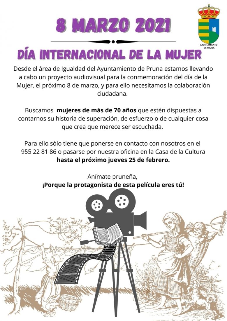 Pruna busca historias de mujeres mayores de 70 años para celebrar el 8 de marzo