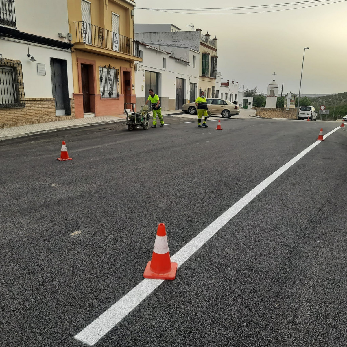 Reabre la carretera SE-5202 entre Paradas y Marchena una vez finalizadas las obras de drenaje urbano