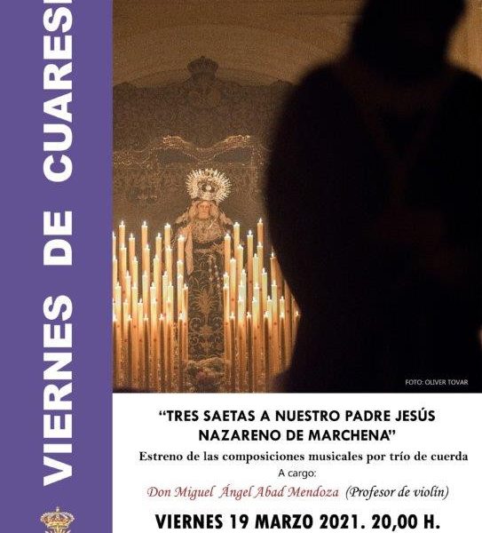 El violinista Abad Mendoza tocará “Tres Saetas a Nuestro Padre Jesús Nazareno” en los Viernes de Cuaresma de Marchena