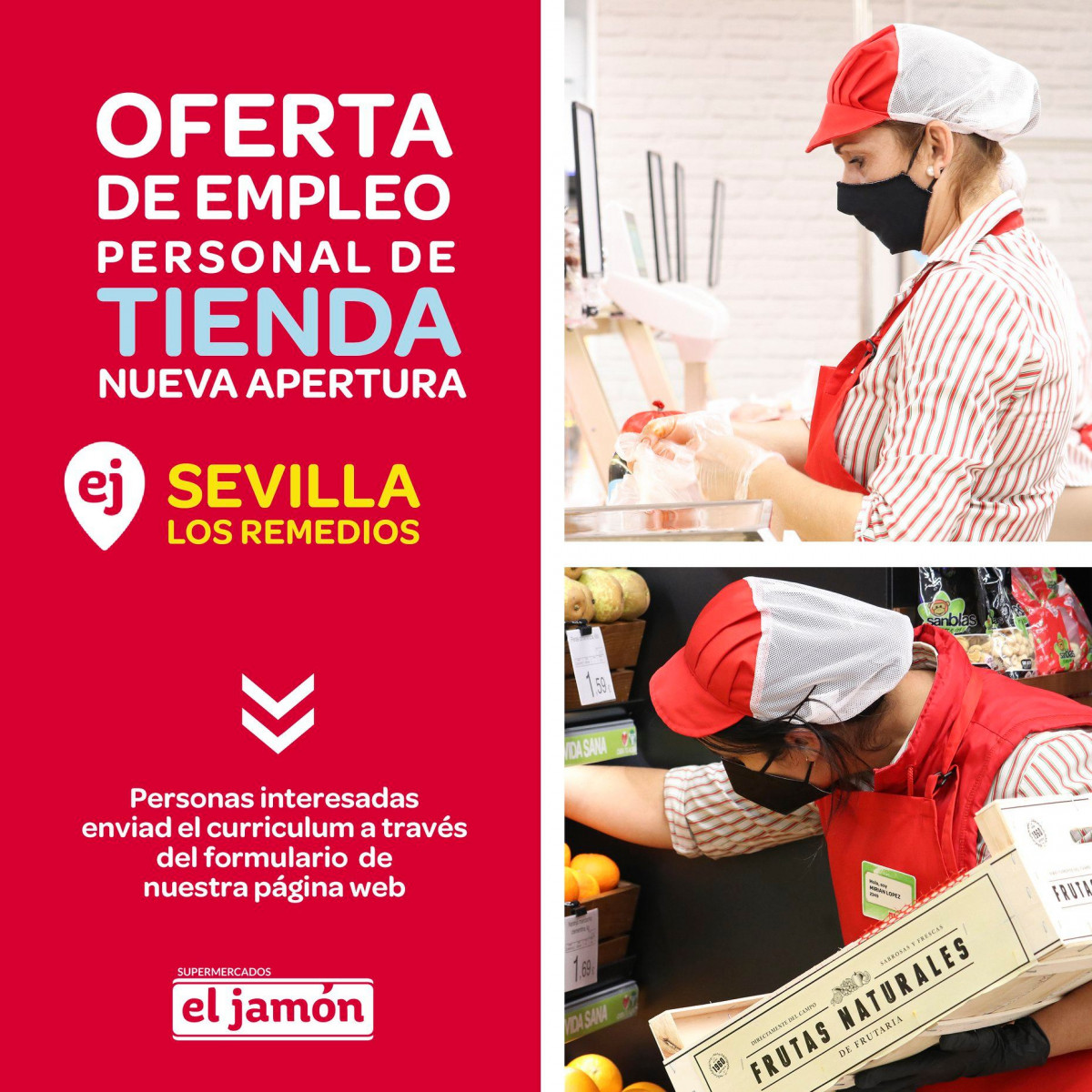 Supermercados El Jamón busca personal para nueva tienda en el sevillano barrio de Los Remedios