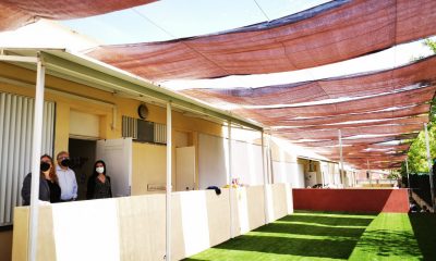 Bormujos instala toldos en todos sus centros de educación para mantener los grupos burbuja