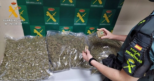 Tres vecinos de Coria del Río y Camas, detenidos en Badajoz con casi 7 kilos de cogollos de marihuana