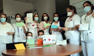 Menores de un colegio de Carrión envían un 'kit de energía' con mensajes y dibujos de ánimo a pacientes del Valme