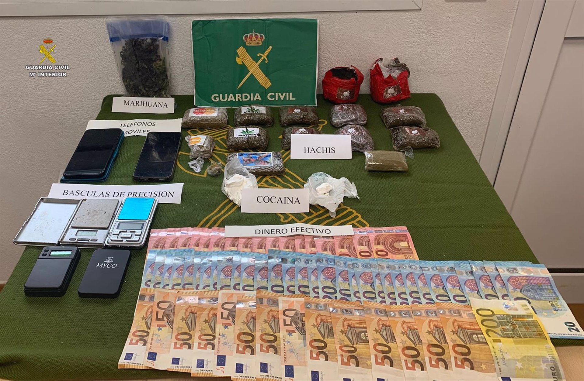 Desmantelados varios puntos de venta de droga en Alcalá y El Pedroso