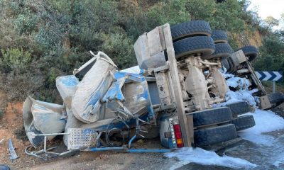 Herido el conductor de un camión tras una salida de vía en la N-435