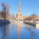 Comienza el llenado de la ría de la Plaza de España tras culminar su limpieza