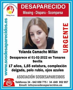 Buscan a una menor desaparecida desde el 1 de febrero en Tomares