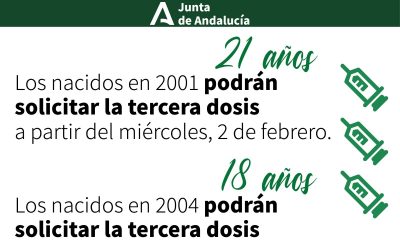 Abre el plazo de vacunación de refuerzo para personas desde los 21 años