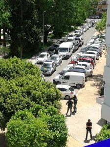 Momento de la operación contra el tráfico de droga llevada a cabo en la Barriada de La Paz