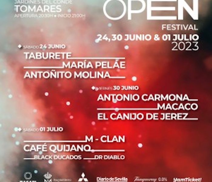 cartel open festival tomares 2023 24 y 30 junio y 1 julio 2023 web 0