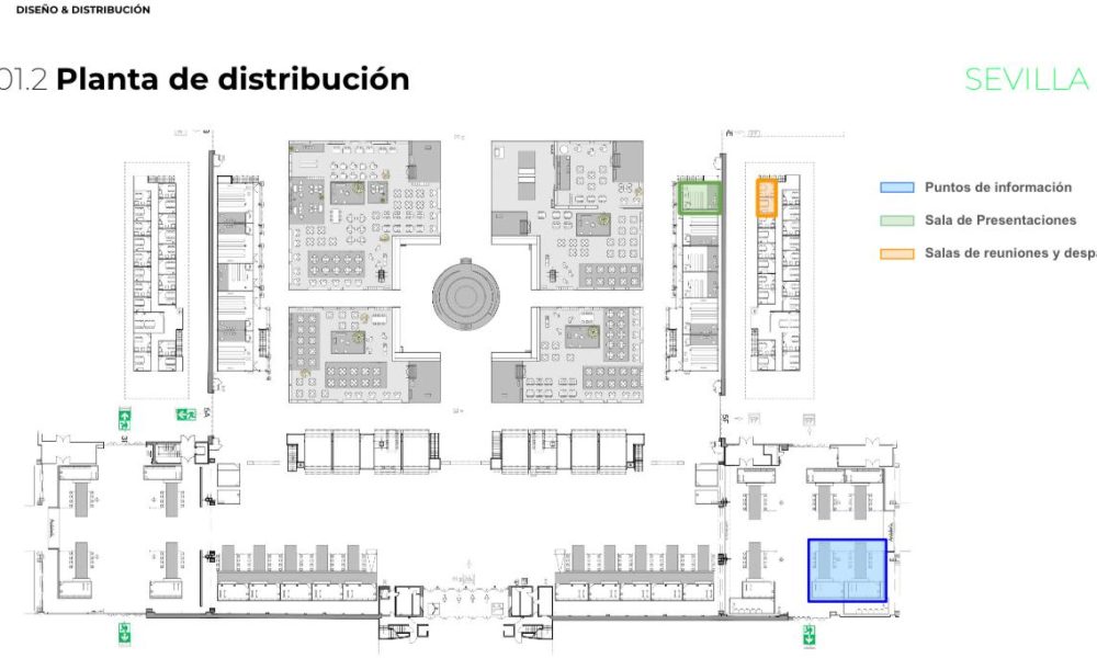 Provincia Sevilla en Plano Pabellon Andalucia FITUR 2024