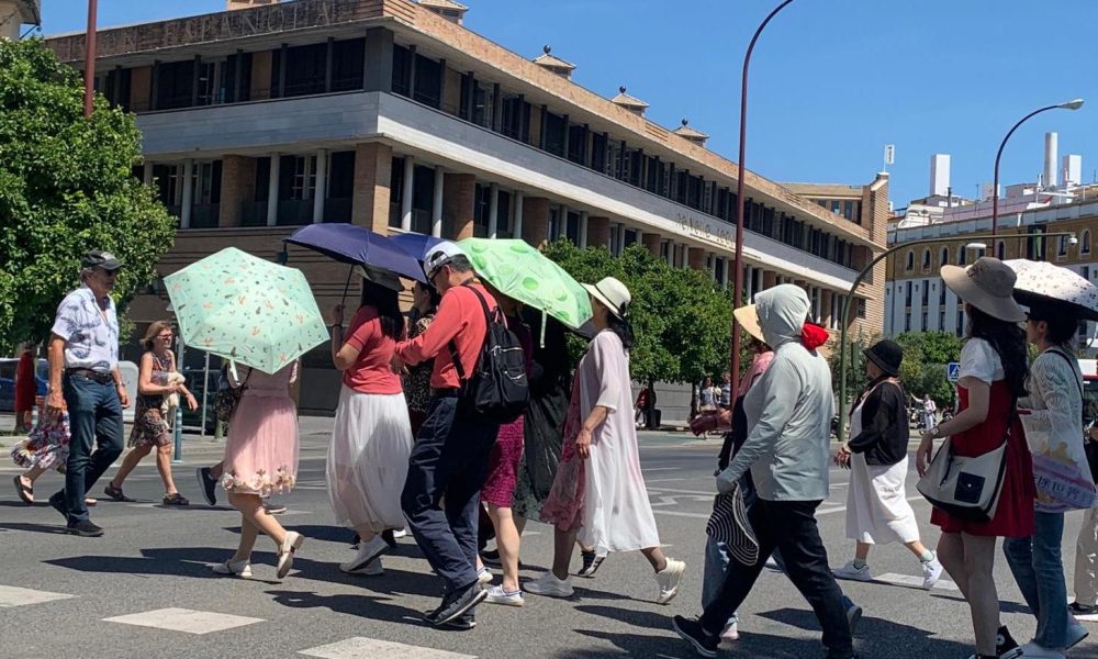 Turistas paraguas