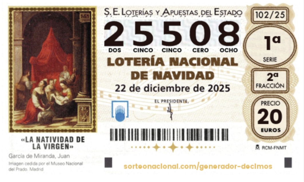 Loteria de Navidad cuarto premio