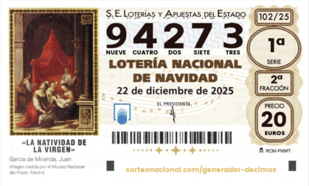 Loteria de Navidad premio 5 1