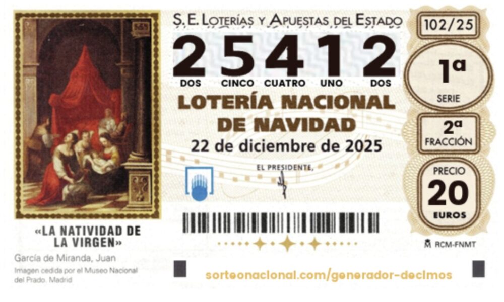 Loteria de Navidad premio quinto
