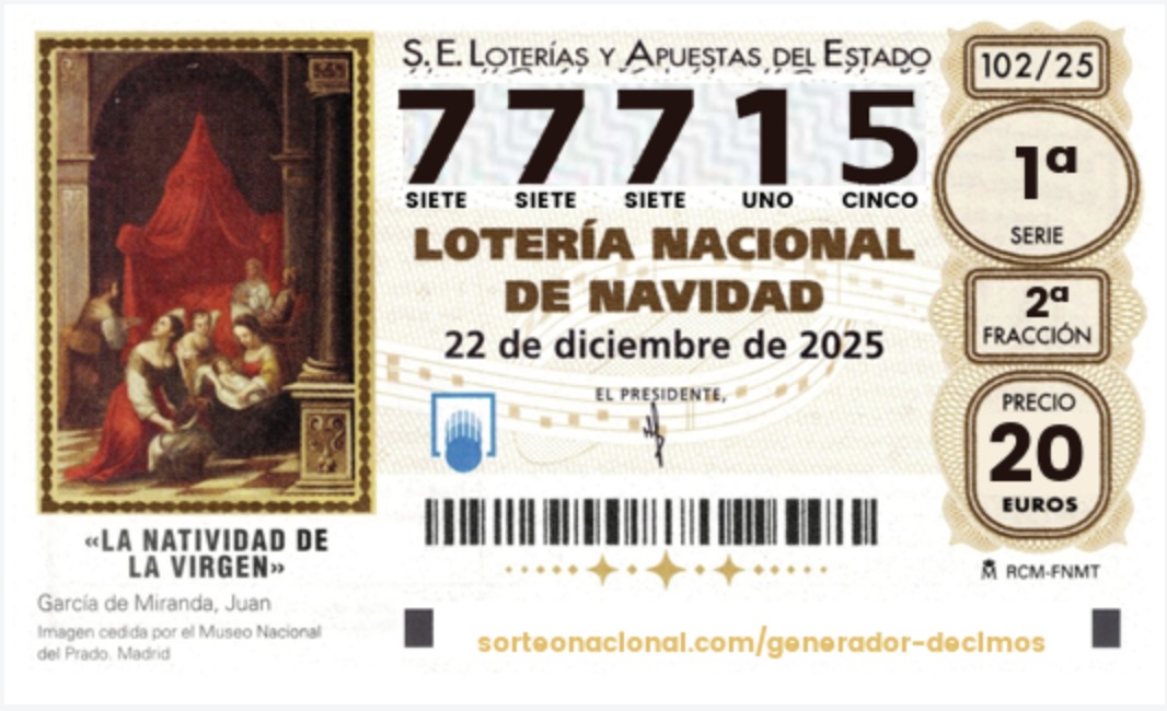 Loteria de Navidad quinto premio