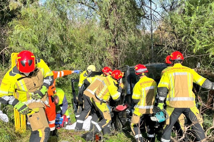 Bomberos accidente