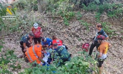 Ciclista guardia civil rescate
