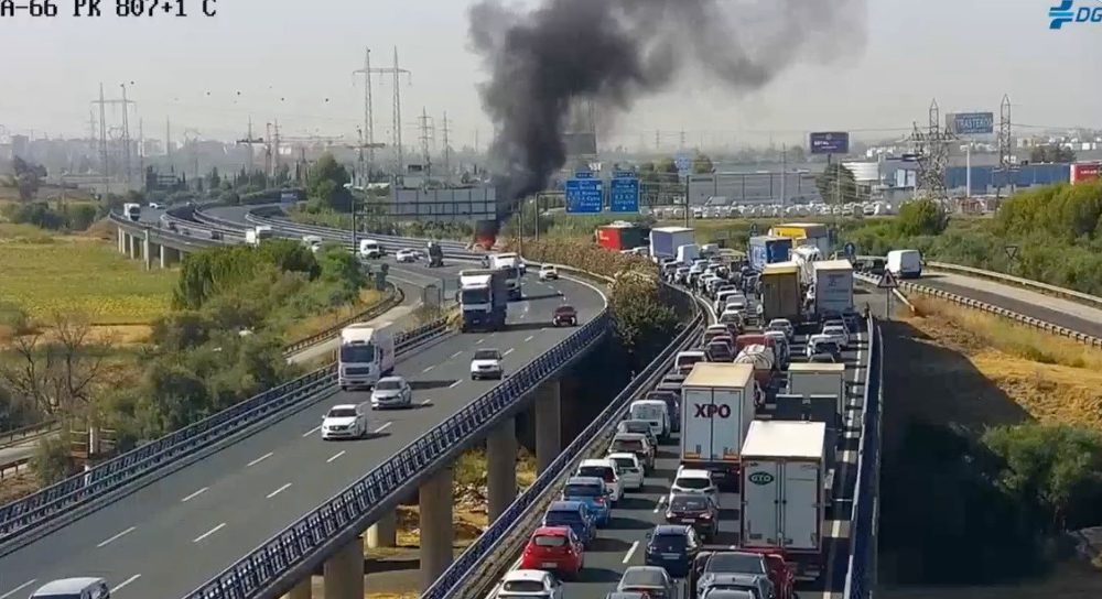 Atasco autopista accidente