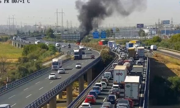 Atasco autopista accidente