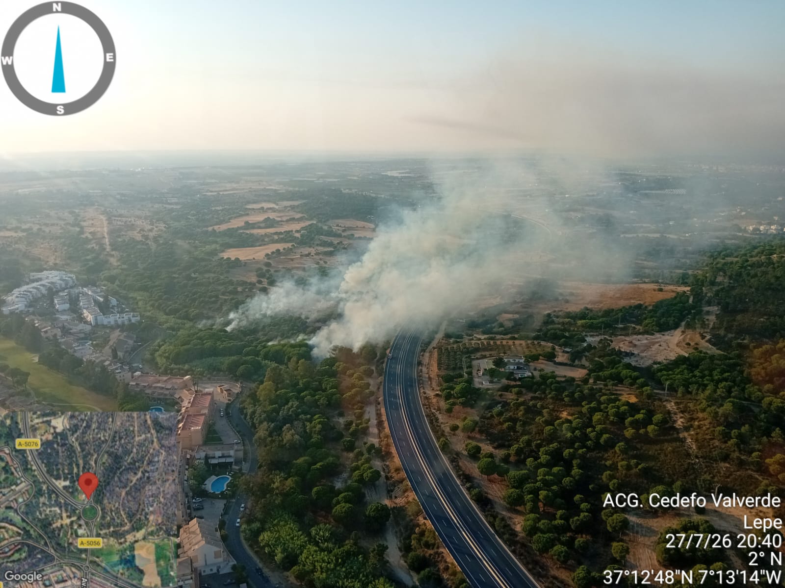 Incendio forestal Lepe avion