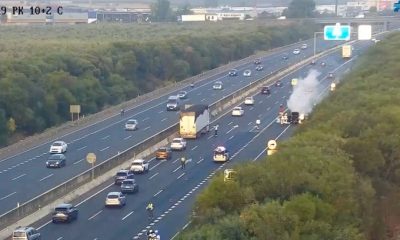 Trafico autopista incendio