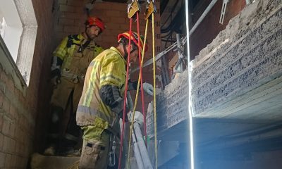 Bomberos rescate trabajador