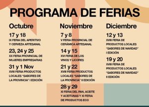 Calendario muestra de la provincia