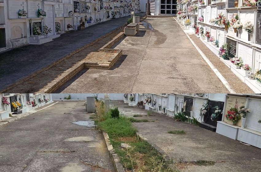 Cementerio Huevar antes despues