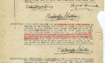 Miguel Hernandez carta de detencion